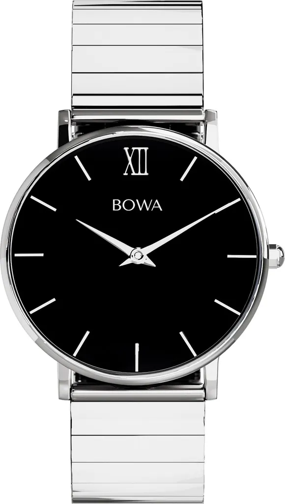 Montre pour femme Bowa London ultra-plate en acier inoxydable noir mat 33mm
