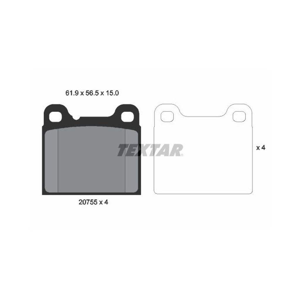 Textar Bremsbeläge hinten für Volvo 240 260 740 760 850 940 960