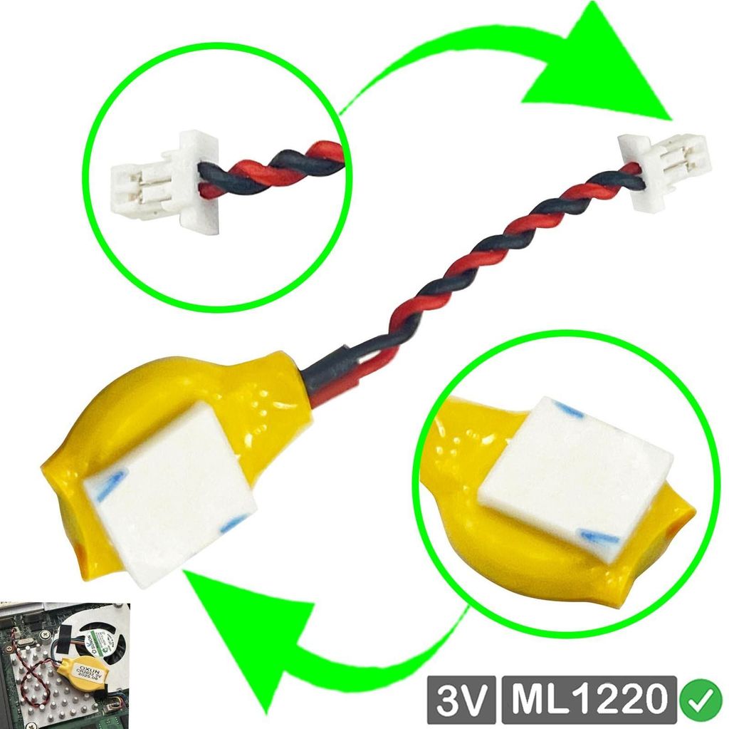 RTC Bios CMOS Batterie Battery ML1220 3V komp. für z.B. Razer Notebook Laptop PC