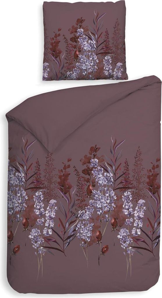 Heckett and Lane Mino Bettwäsche 135 Purple Bettwäsche 1 x Bettbezug 135x200 + 1 x Kopfkissenbezug 80x80 Purple Geblumt bunt
