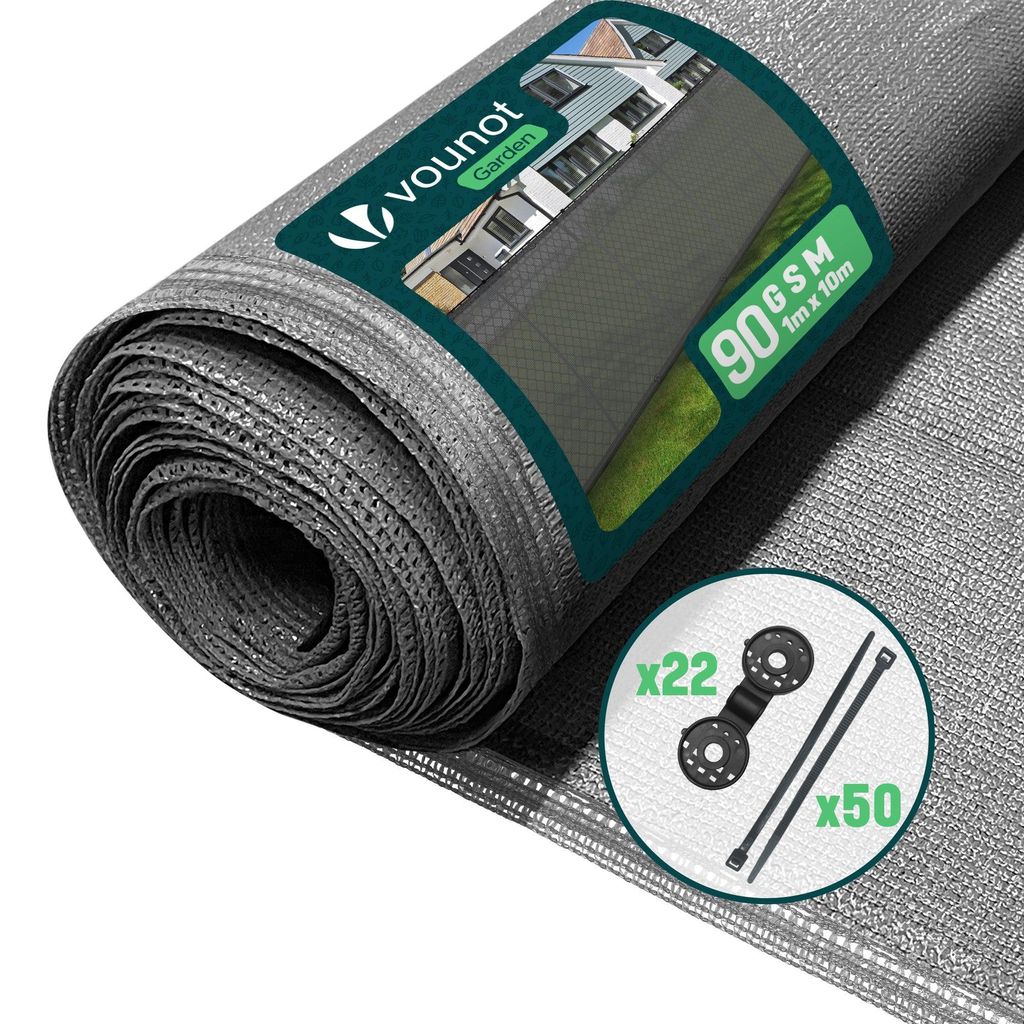 VOUNOT® Zaunblende 1×10m, Sichtschutz Zaun 90 g/m² HDPE Produktbild 
