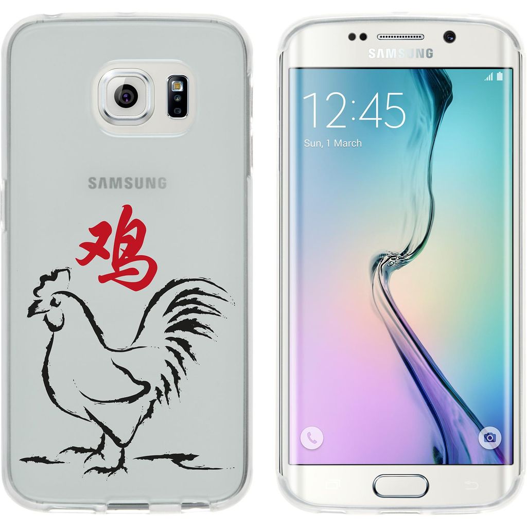 PhoneNatic Case kompatibel mit Samsung Galaxy S6 Edge Silikon-Hülle Tierkreis Chinesisch M10
