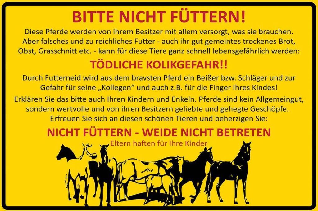 vianmo Holzschild 20x30 cm bitte nicht füttern Pferde Weide