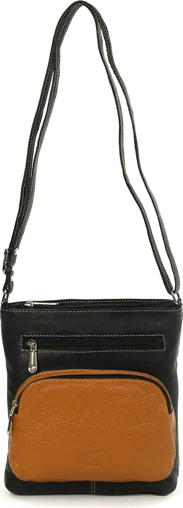DrachenLeder Borsa Pelle Donna OTZ100S 21x22cm Nero Marrone Vera Pelle