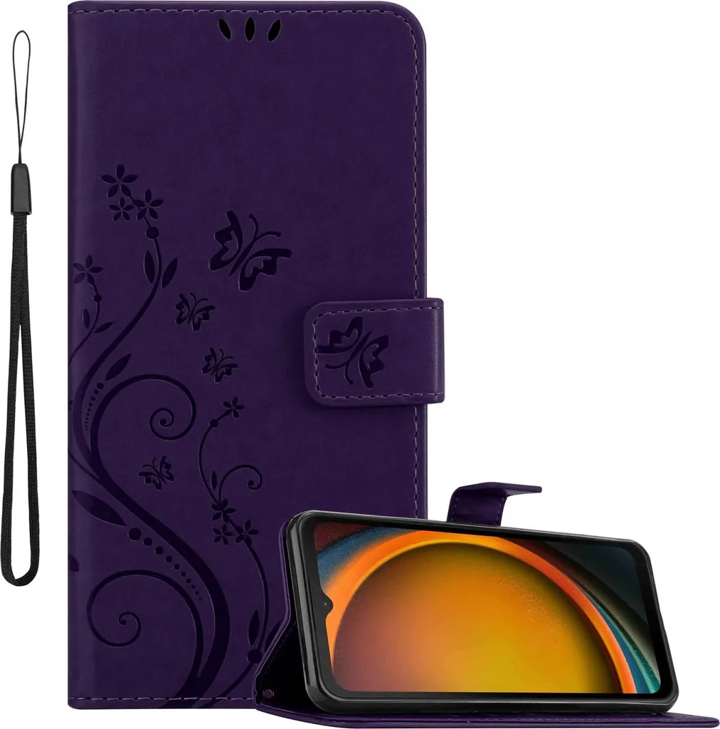 Custodia Samsung XCover 7 Cadorabo Book Case Floral Dark Purple