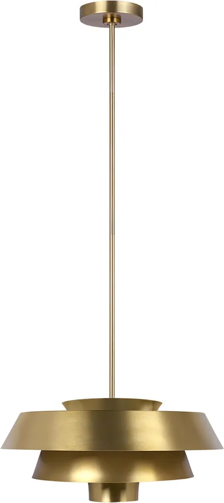 Luminaire suspendu industriel en laiton oxydé Brisbin pour salon moderne