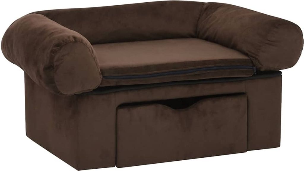 vidaXL Hundesofa mit Schublade Braun 75x50x38 cm Plüsch