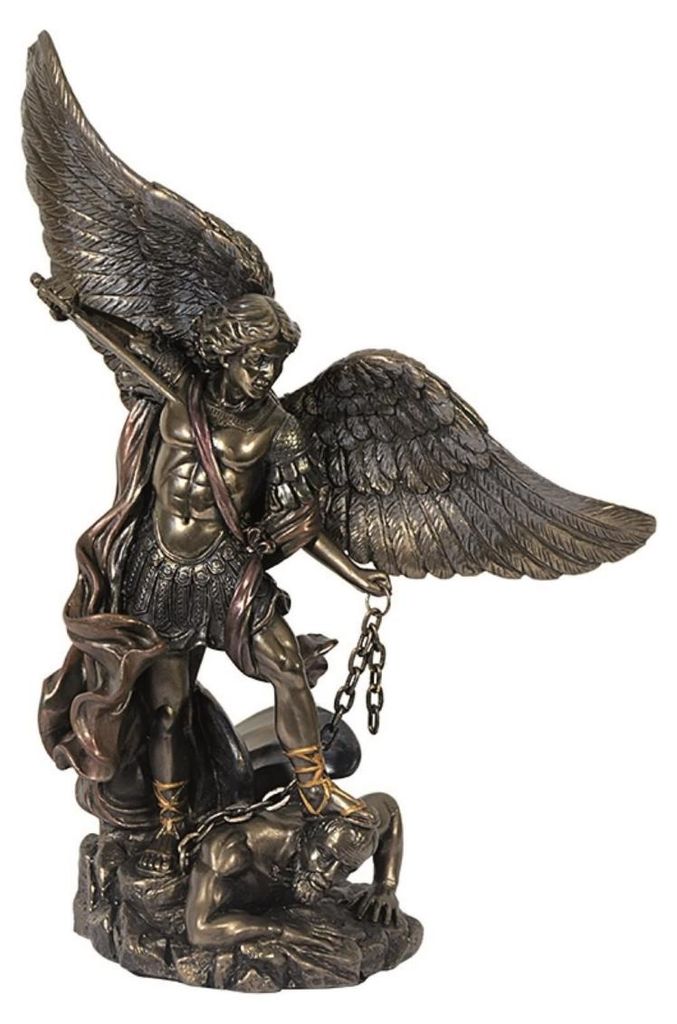 Dekofigur bronziert - Modell Erzengel Michael 21.5 cm - Bronzefigur Figur Deko Wohndeko