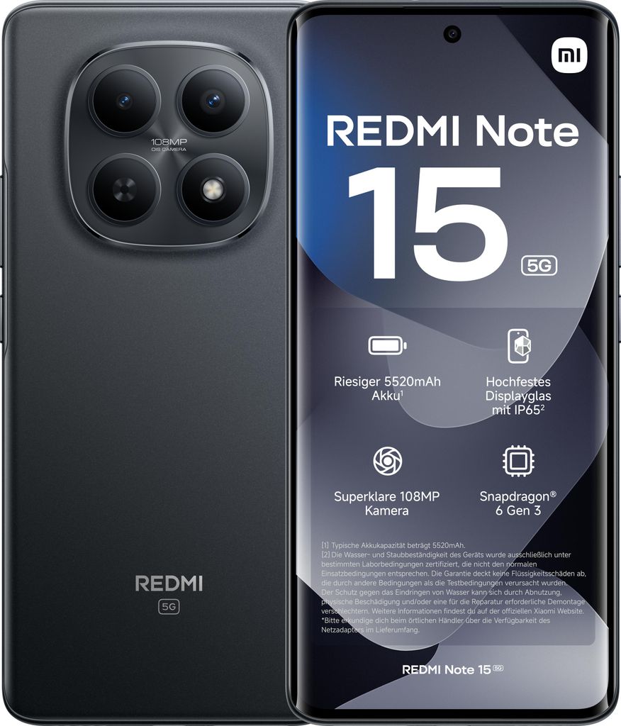 Xiaomi Redmi Note 15 5G smartphone, 8GB/256GB, 6,77 inch Productafbeelding 