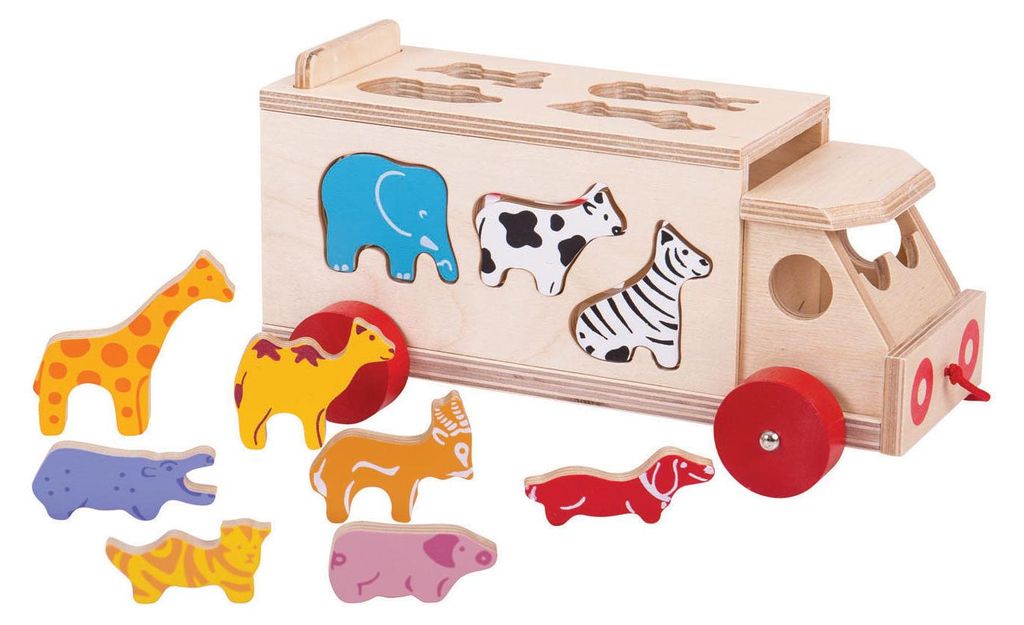 Bigjigs Boîte à formes en bois Camion, 11dlg. Image du produit 