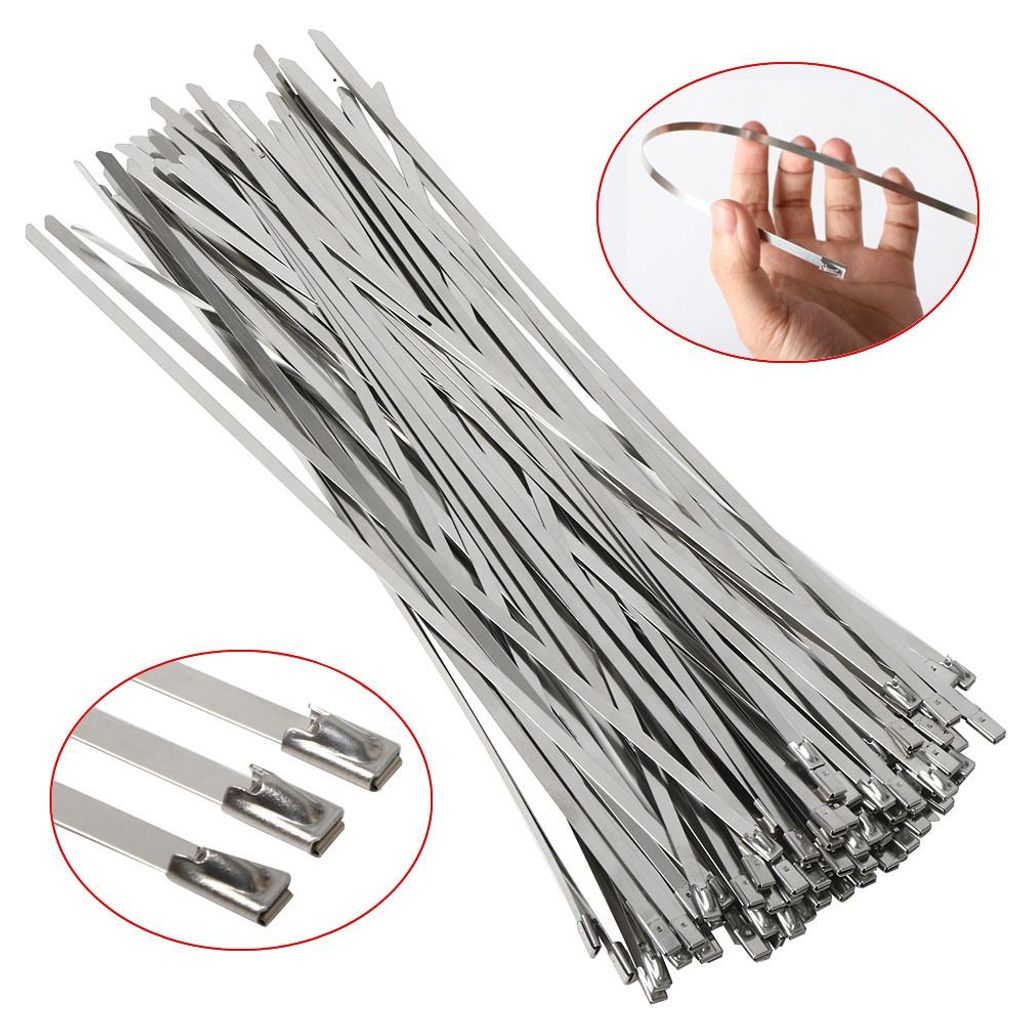 100x Metallkabelbinder Kabelbinder Kabelbinder aus Edelstahl Stahl Kabelbinder 