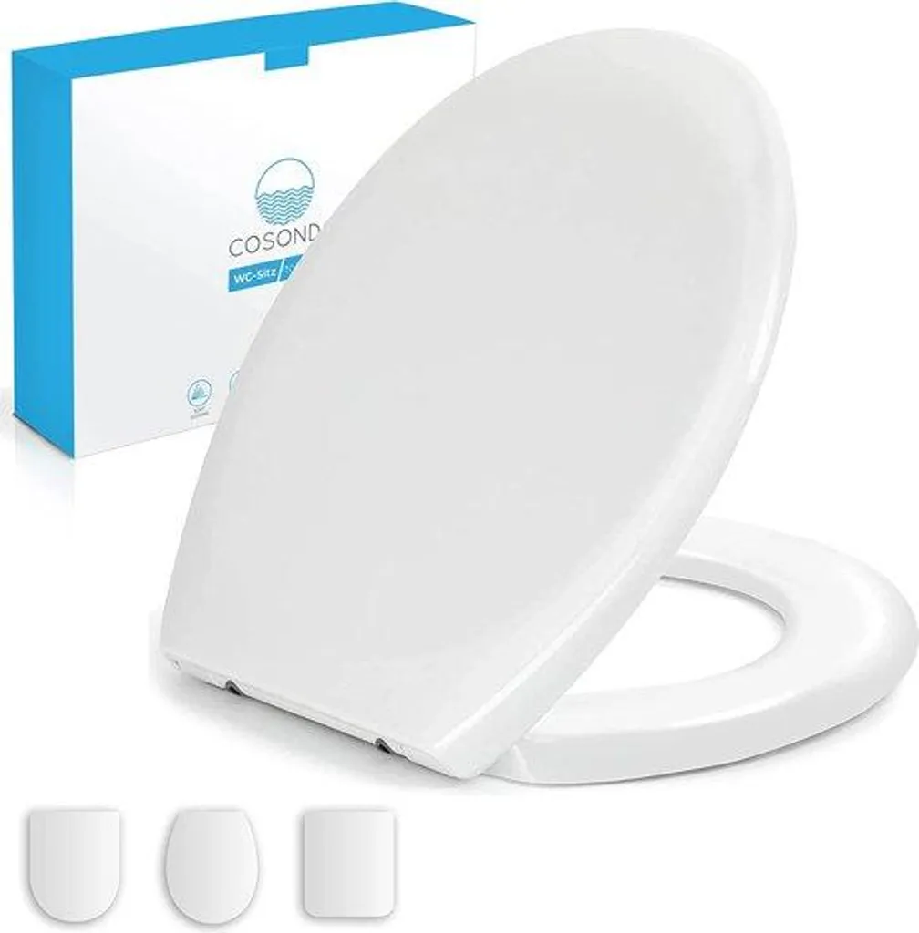Abattant WC Wit Anti-Bruit et Facile à Nettoyer avec Charnières Amovibles