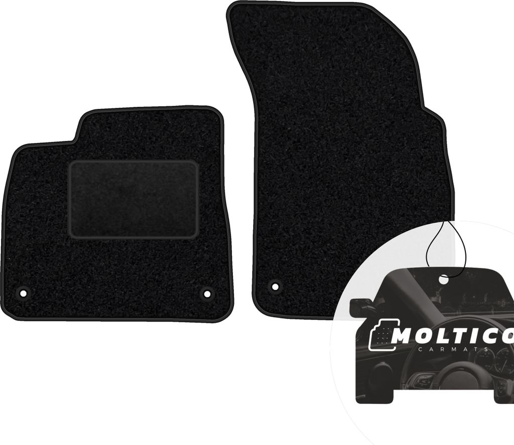moto-MOLTICO Vorne Fußmatten Auto Velours Autoteppiche Schwarz Automatten Set 2-teilig passend für Audi Q7 II Q8 I