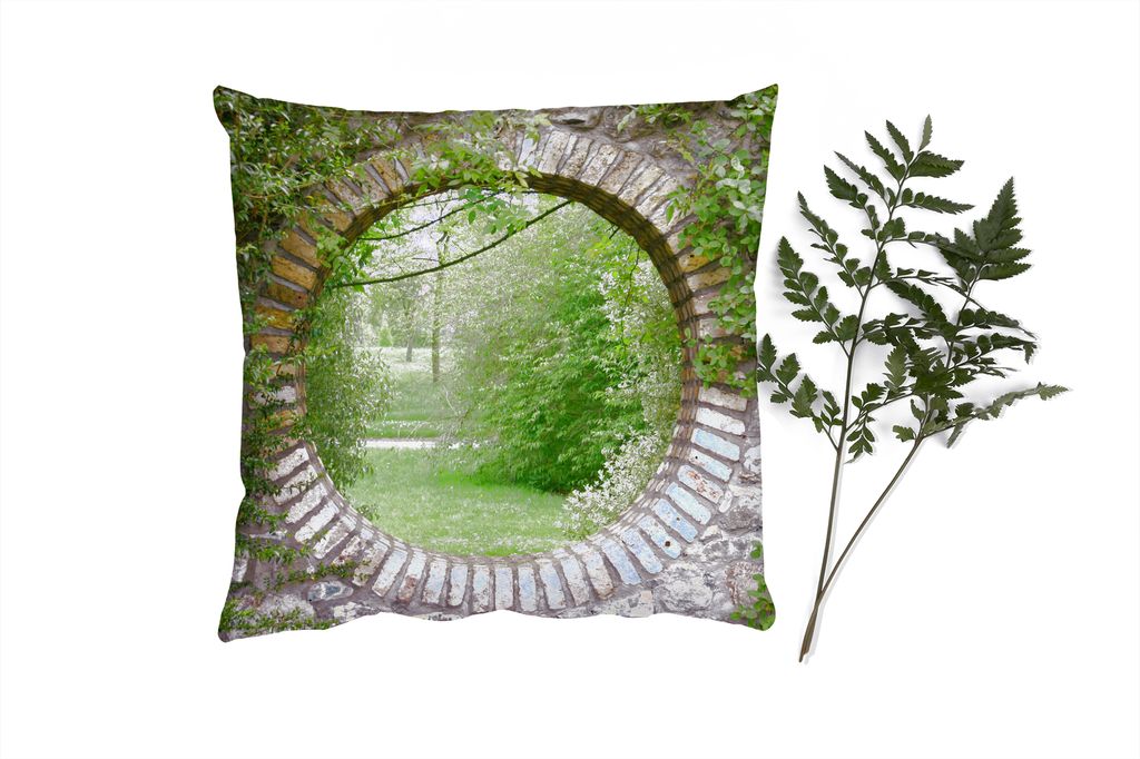 MuchoWow Zierkissen Sofakissen Wohnzimmer Dekokissen 50x50 cm Park - Aussicht - Natur - Komfort - Sofakissen