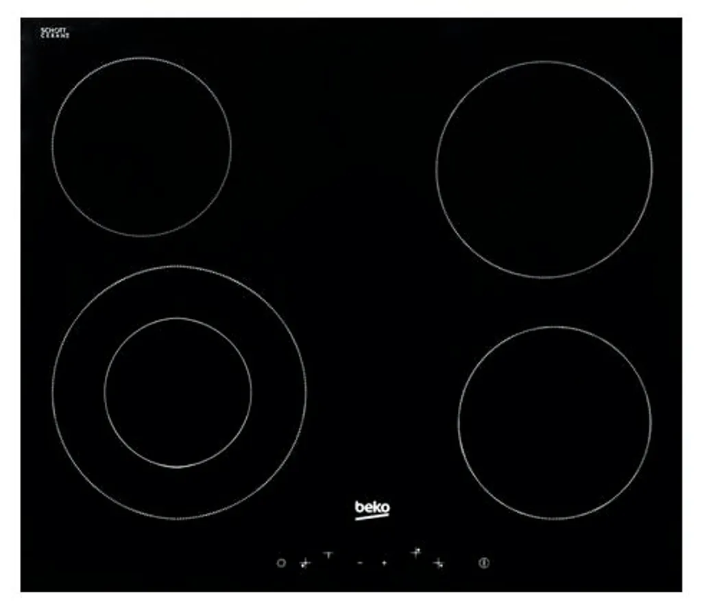 Verre vitrocéramique pour table de cuisson BEKO HIC64401 surface noire