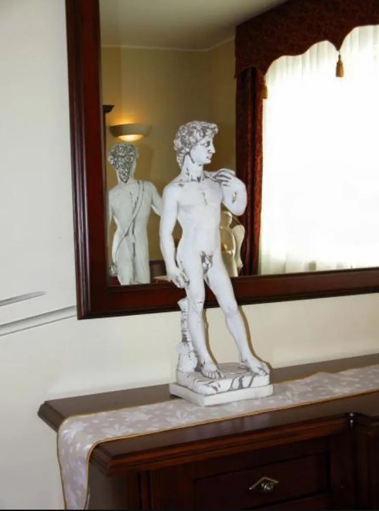 Sculpture de Jardin David en Pierre 59cm - Statue Décorative Extérieure