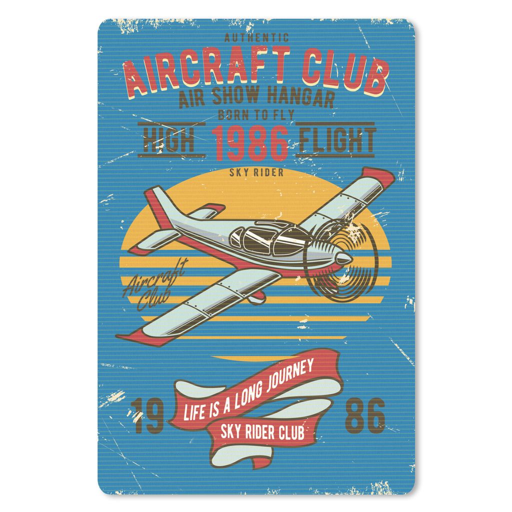 MuchoWow Mauspad Mousepad Mancave - Flugzeug - Vintage - Zitate 18x27 cm - Mousepads - Maus Mat - Pad - Mausunterlage