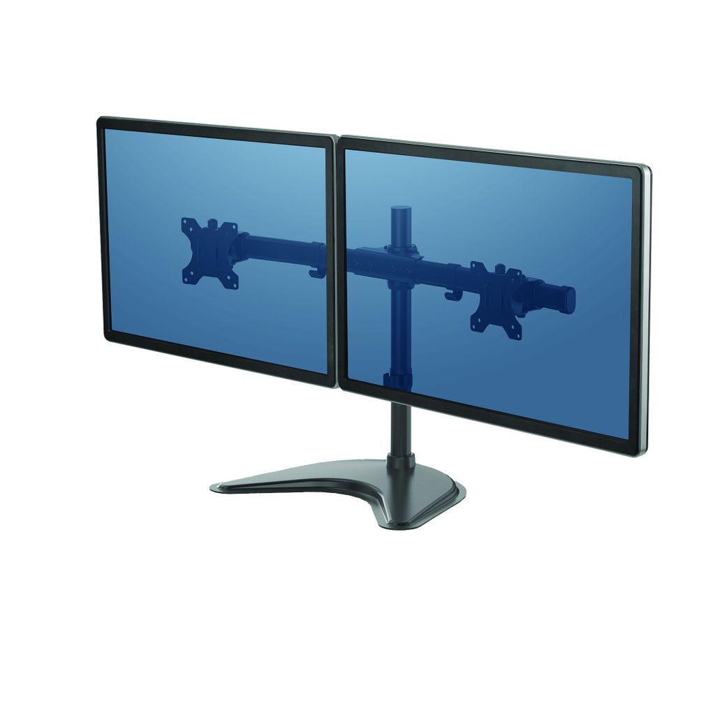 Fellowes Monitorarm Professional Series mit Standfuß, höhenverstellbar, für 2 Monitore bis je 68,5 cm (27 Zoll); 8043701
