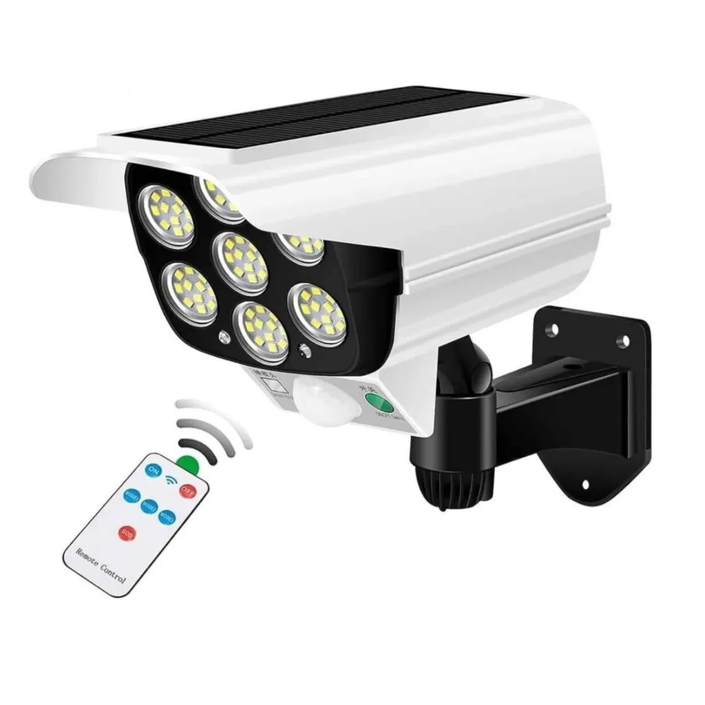 lampada solare girevole a 360° per esterni con rilevatore di movimento, 77 LED da parete per esterni - LUMACAM