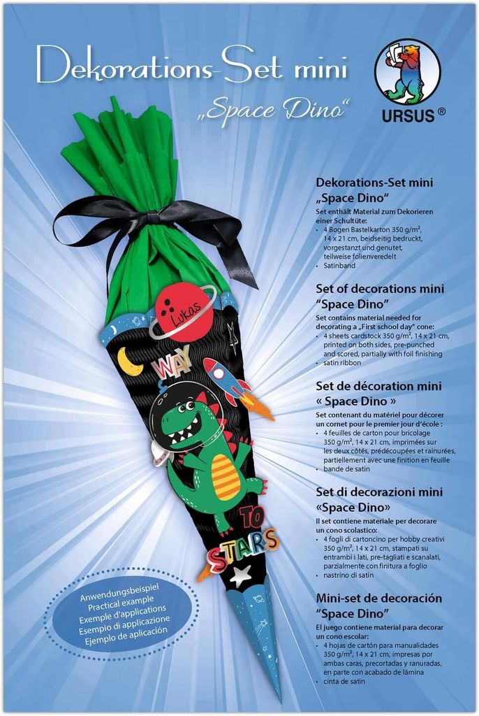 Deko-Set Schultüte Easy Line Mini "Space Dino"