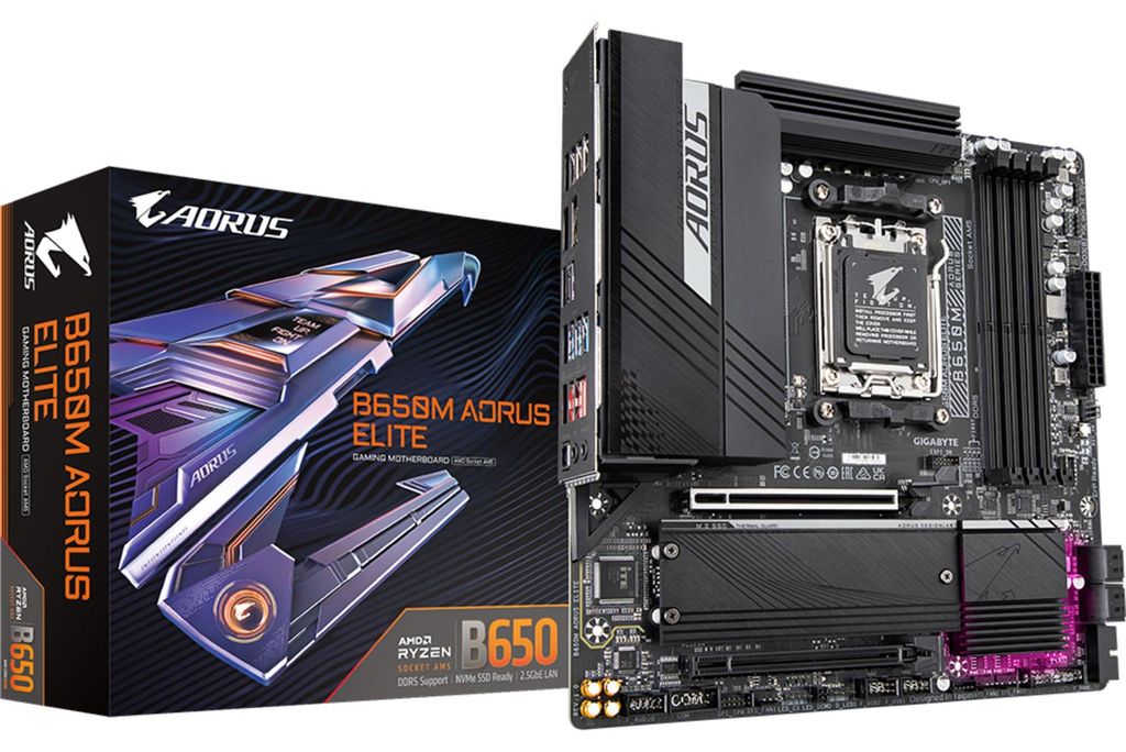 GIGABYTE B650M AORUS ELITE Mainboard – Unterstützt AMD Produktbild 