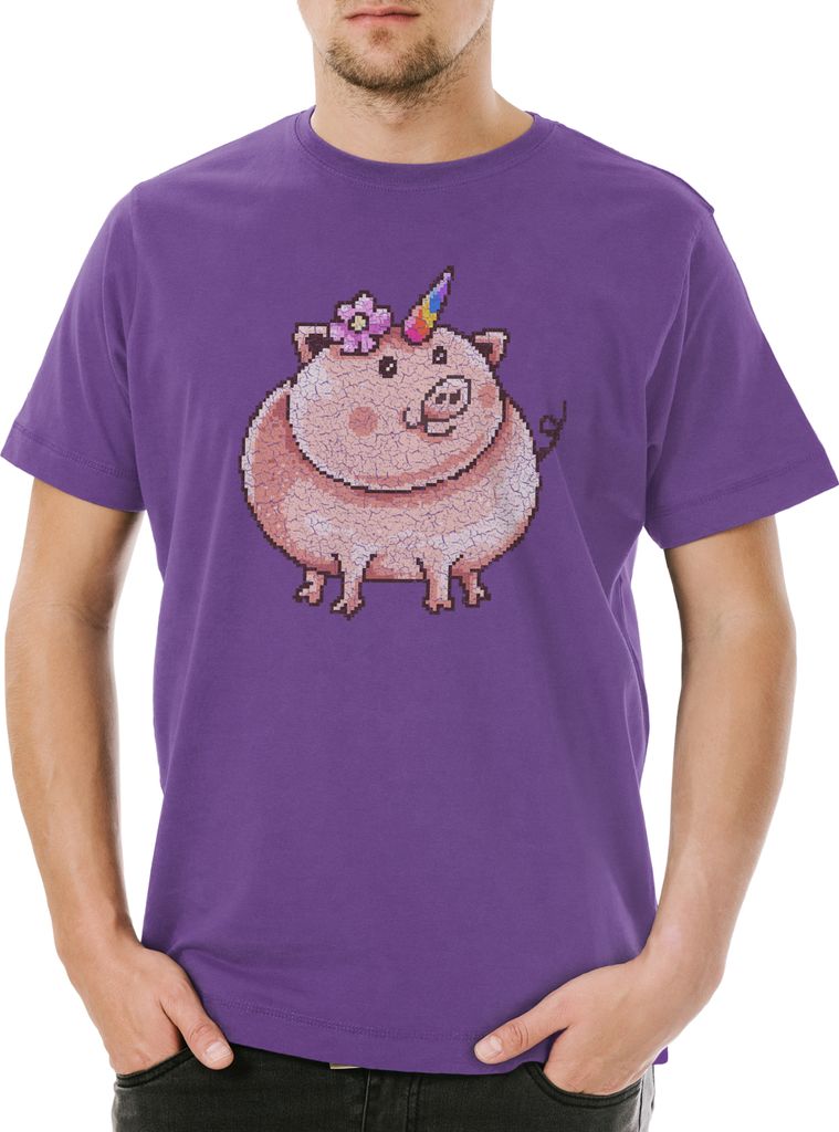 Urban Backwoods Piggycorn, Herren T-Shirt, Farbe: Helllila, Größe: 2XL