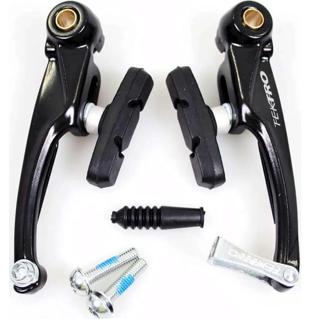 Frein V-brake Tektro en aluminium argenté, bras robuste de 110 mm