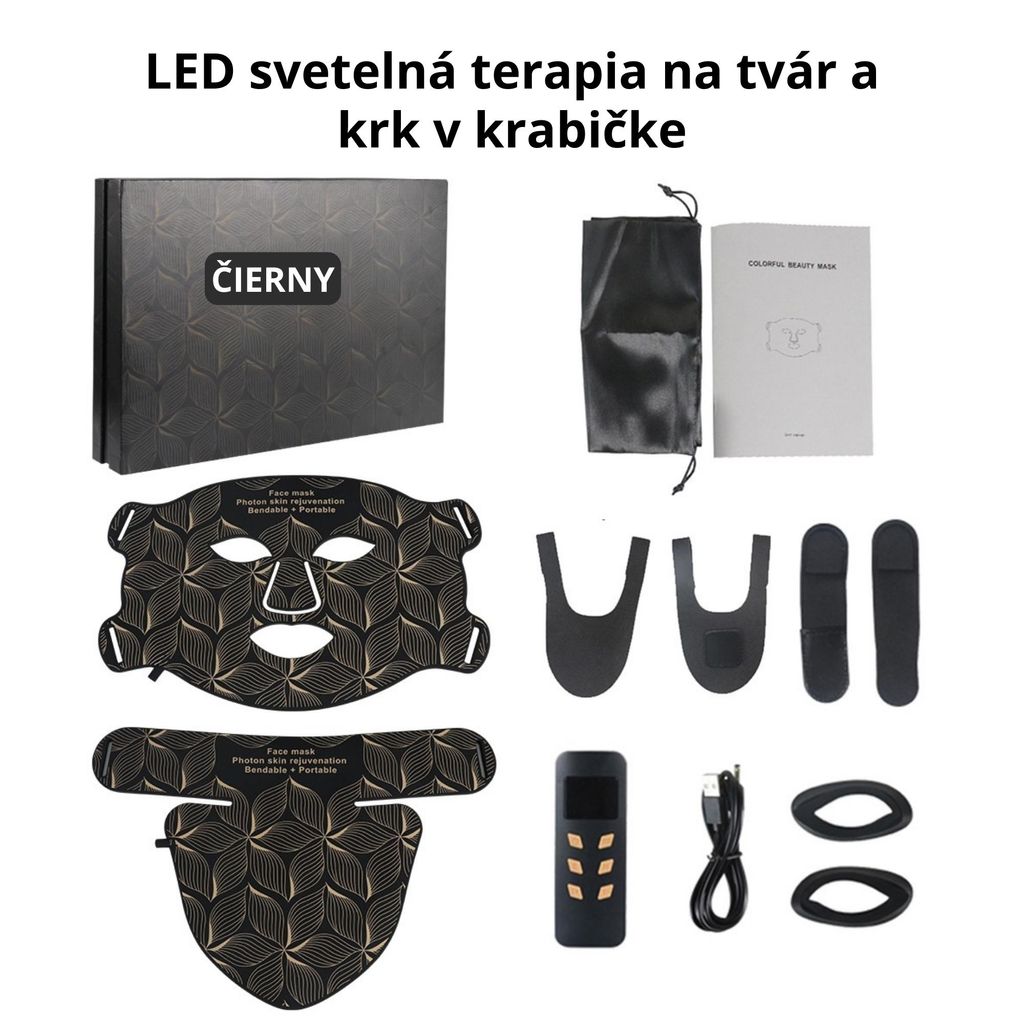 LED svetelná terapia maska na tvár a krk – 8 farieb červené Obrázok produktu 