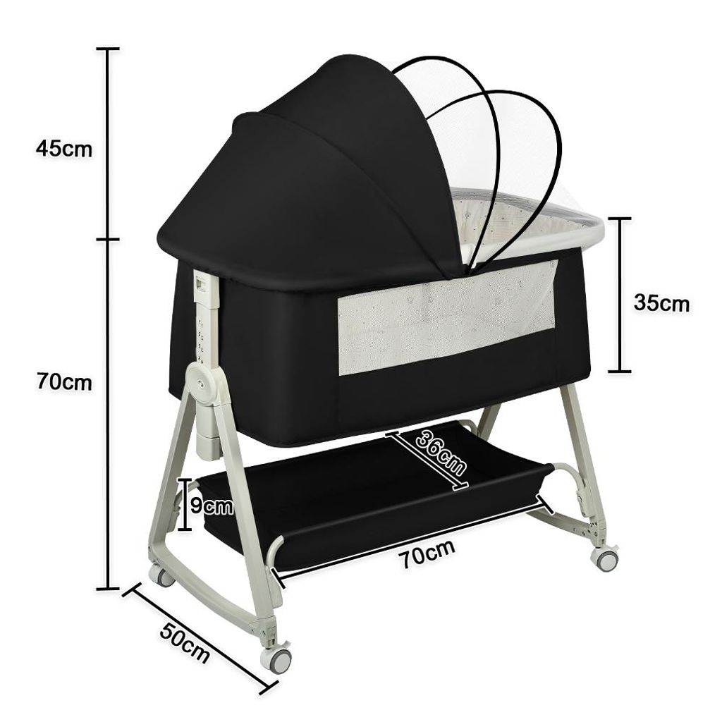 3 in 1 Beistellbett,Reisebett Baby mit Matratze,Babybett 6 Produktbild 