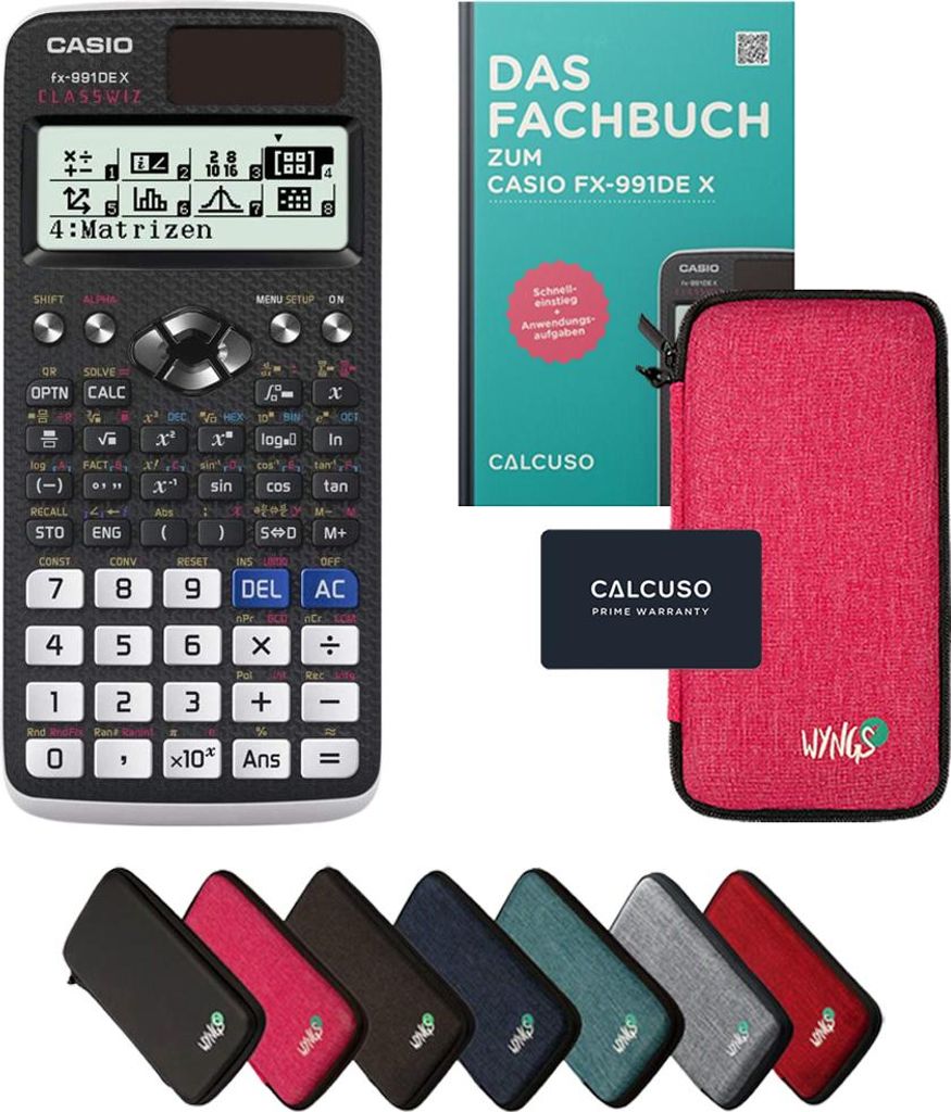 Casio fx-991DE X inkl. Schutztasche Pink & Fachbuch (128 Produktbild 