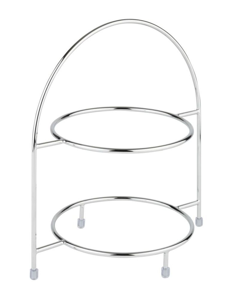 APS Serviergestell Buffetgestell 2-stufig aus Metall hartverchromt für 2 Teller Platten bis Ø 27 cm BxTxH: 29 x 19,5 x 30 cm