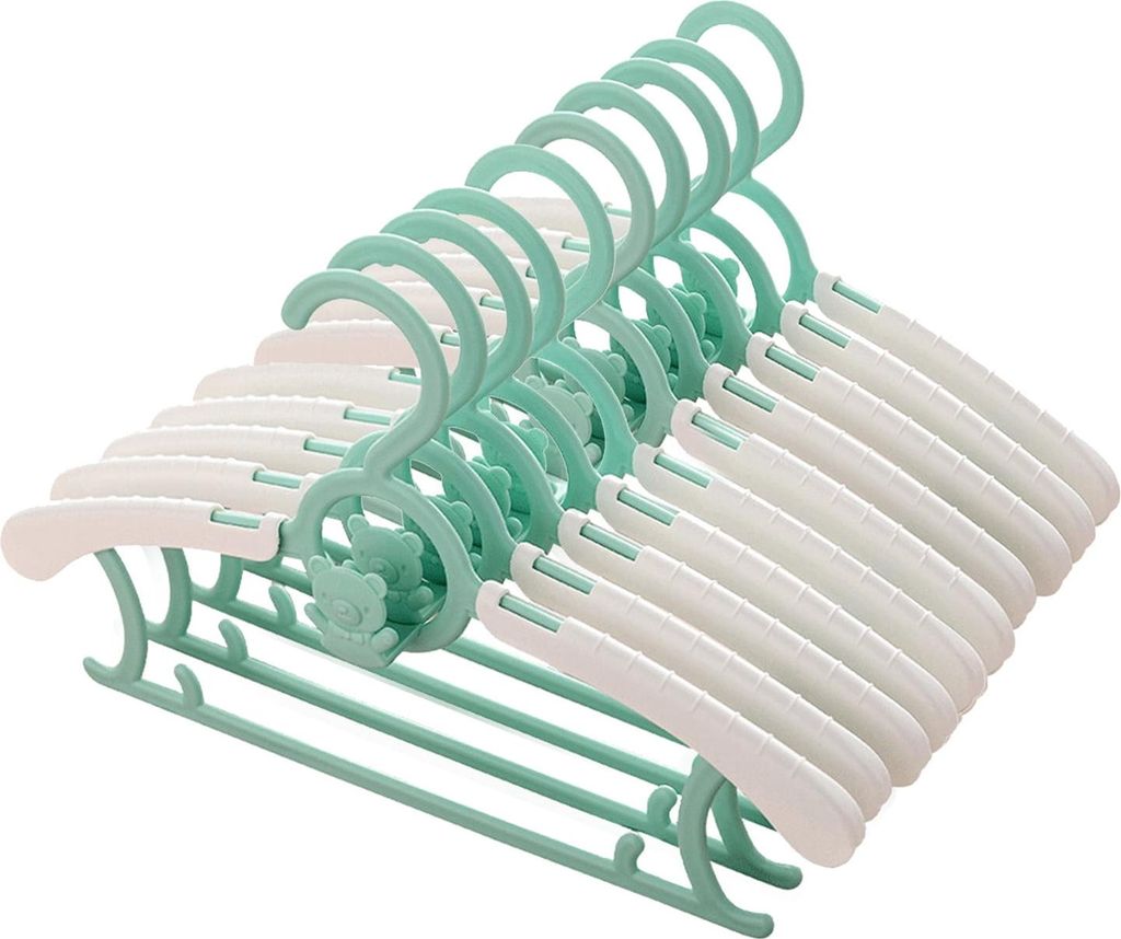Sonderangebot! Kleiderschrank-Organizer-Set mit 10 Kleiderbügeln für Kinderkleidung – platzsparend, rutschfest, ideal für Babys und Kinder.