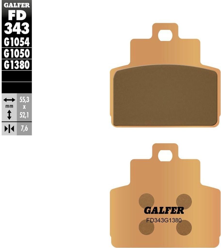 Bremsbeläge Galfer FD343G1380 Sinter-Metall SCOOTER hinten für Piaggio X10, Vespa GTS Super 300 - 500 ccm