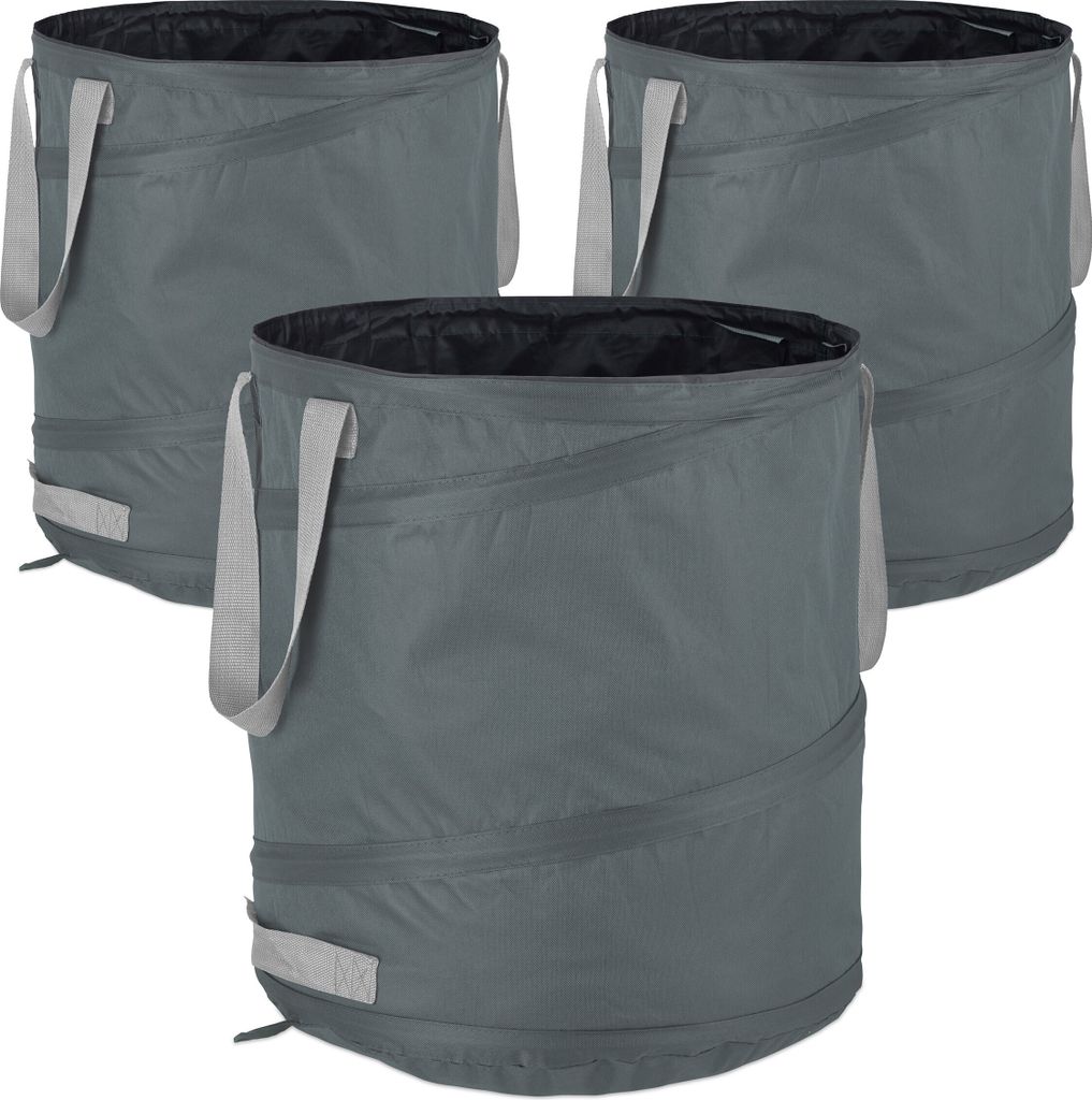 Relaxdays Laubsack, selbstaufstellend, 3er Set, 85 L, Pop Produktbild 