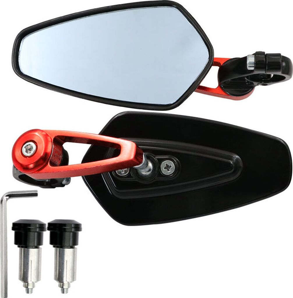 1 Paar Motorräder Griff Bar Ende Seitenspiegel Rückblick hinten Ansicht für MSX125 rot
