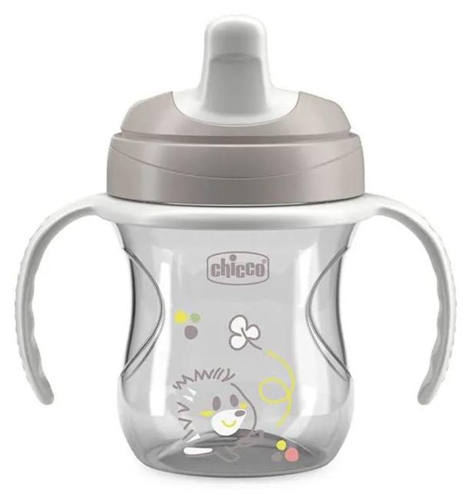 Vaso a prueba de derrames Chicco, 200 ml, color gris, para Imagen del producto 