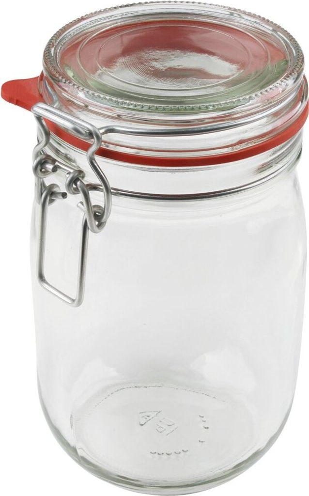Dr. Oetker Einmachglas mit Bügelverschluss 1140 ml, hochwertiges Vorratsglas mit Deckel, luftdichtes Marmeladenglas, vielseitiges Einweckglas, Bü...
