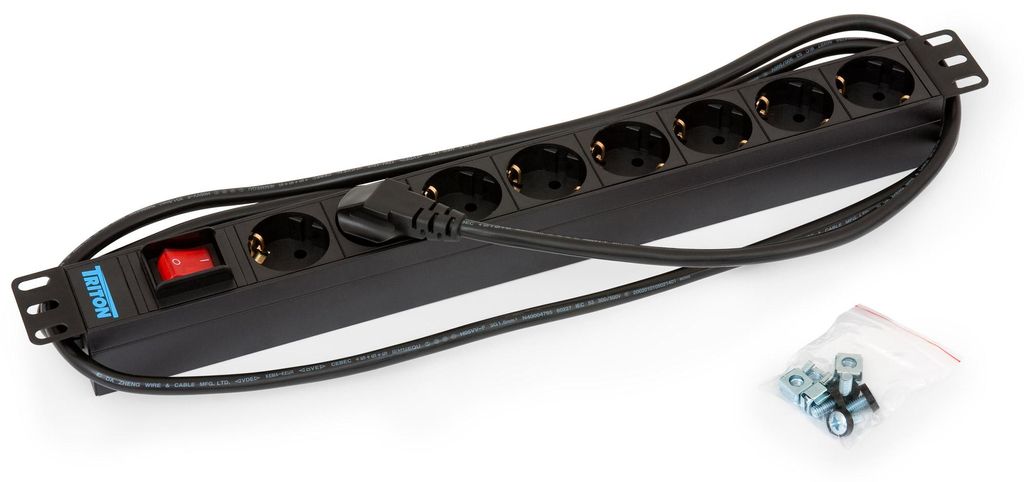 TRITON 48,30cm (19") Steckdosenleiste 1 HE, 8-fach max