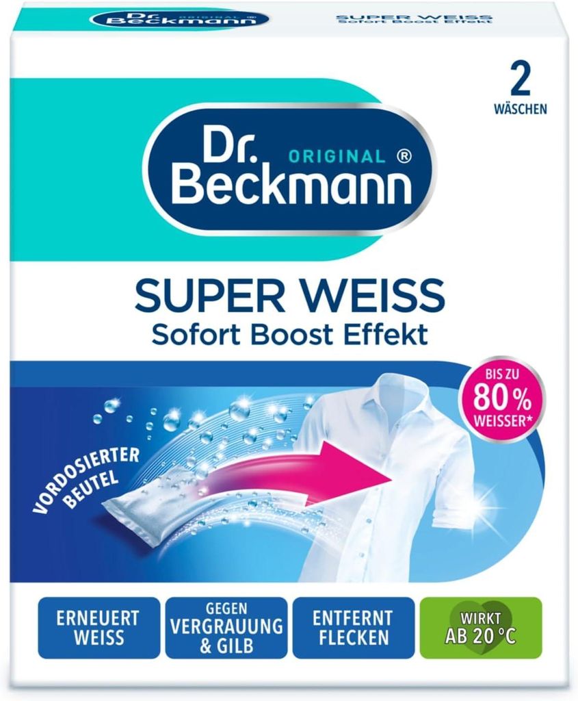 Dr. Beckmann Bleichbeutel 2x40g für strahlend Weiß Produktbild 