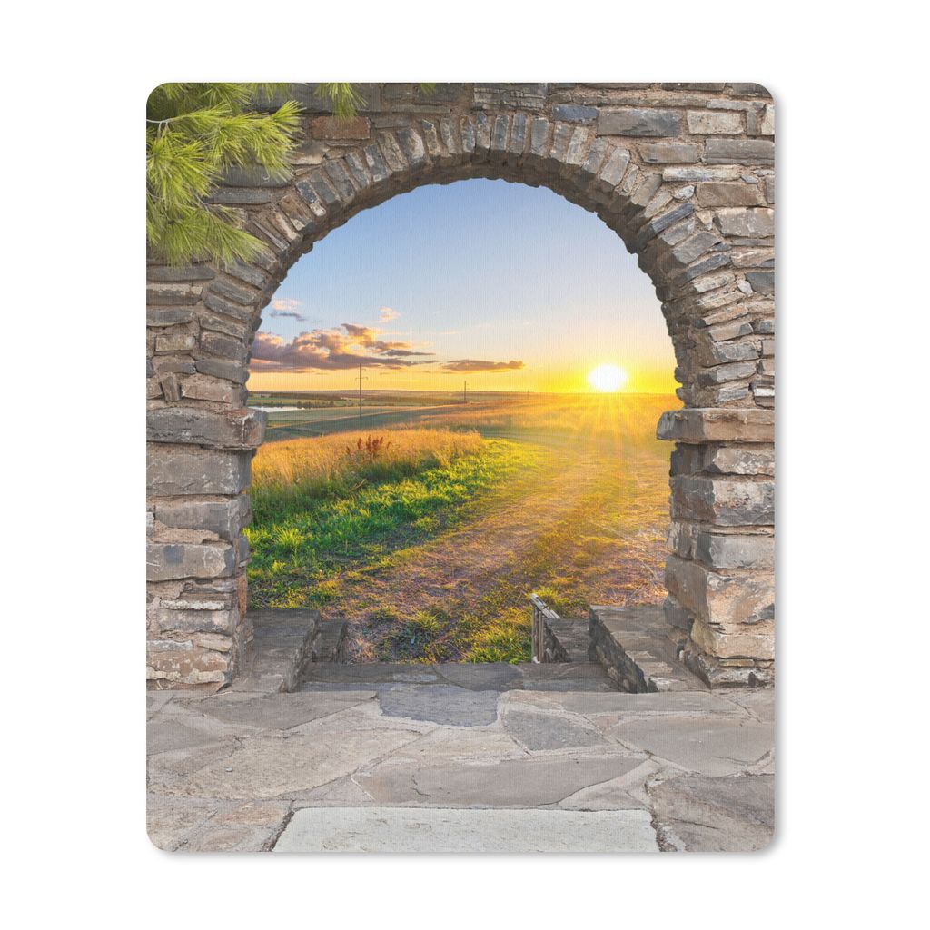 MuchoWow Mauspad Mousepad Landleben - Sonne - Aussicht - Landschaft 19x23 cm - Mousepads - Maus Mat - Pad - Mausunterlage - Mauspads - Spielen