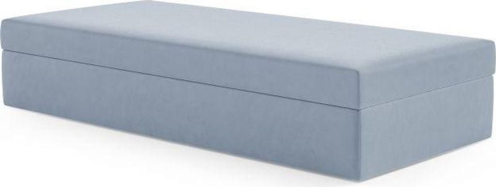LIKMA Kinderbett 70x200 cm Pastellblau Bett mit Bettkasten Jugendbett Polsterbett Velvet Stoff