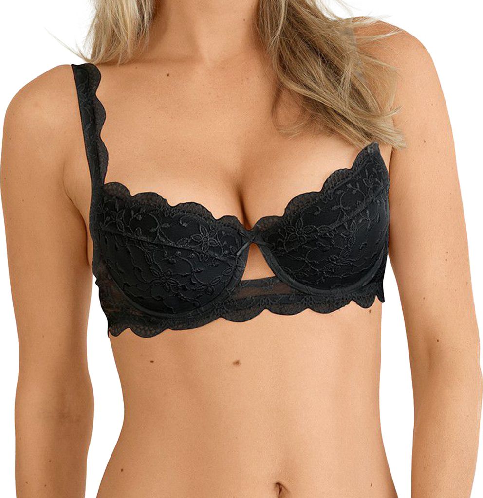 Nina von C. Dekollete Dirndl BH Silver Edition Schwarz Stickerei