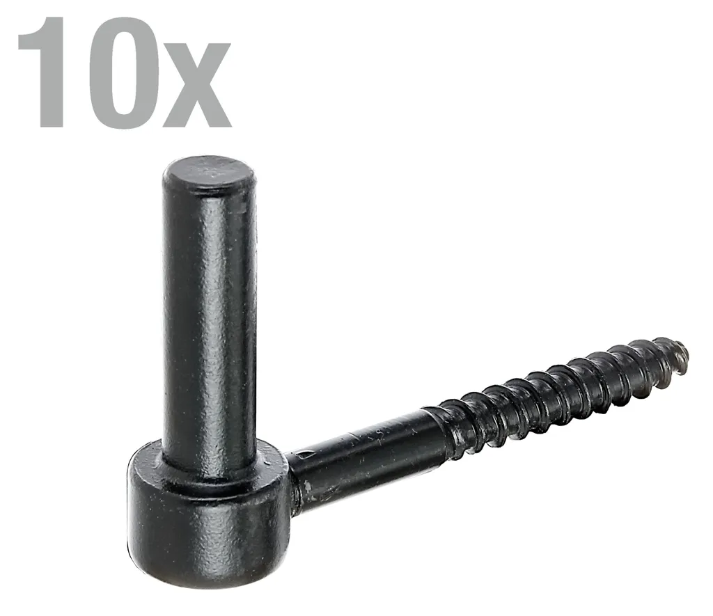 Gond de portail à visser Alberts crochet J 105mm noir entraxe 14mm