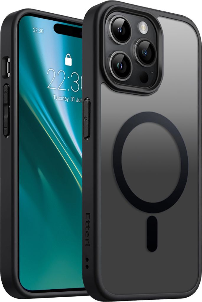 Etteri Matt Mag Cover für iPhone 14 Pro 6,1" Handyhüllen Schwarz