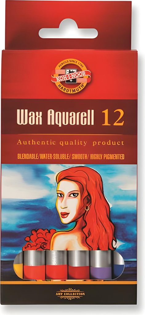 KOH Wachsaquarell Farbstifte 12er Pack im Pappetui