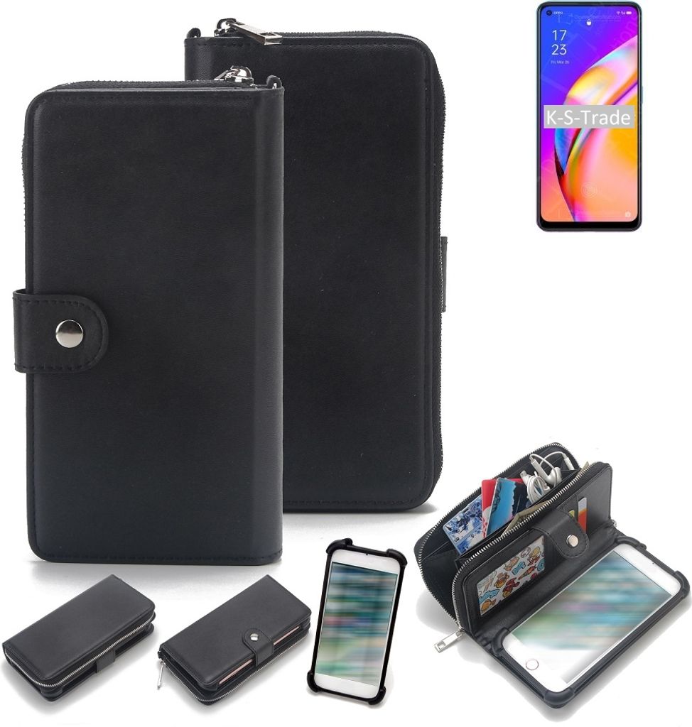 K-S-Trade 2in1 Handyhülle Schutzhülle kompatibel mit Oppo A94 5G & Portemonnee Cover Handy Hülle Case Etui Geldbörse Wallet Bookstyle Hülle