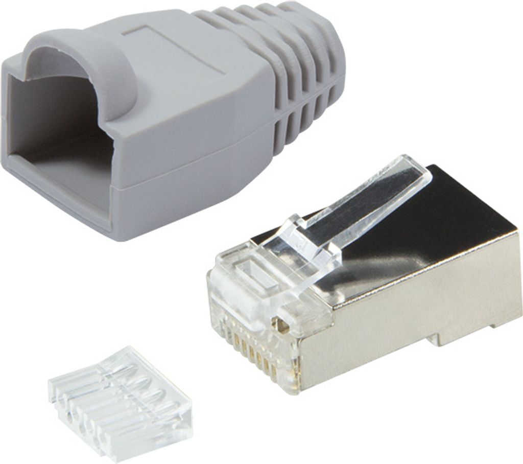 Logilink Steckverbinder CAT6 RJ45 100er Set, geschirmt,grau Image du produit 
