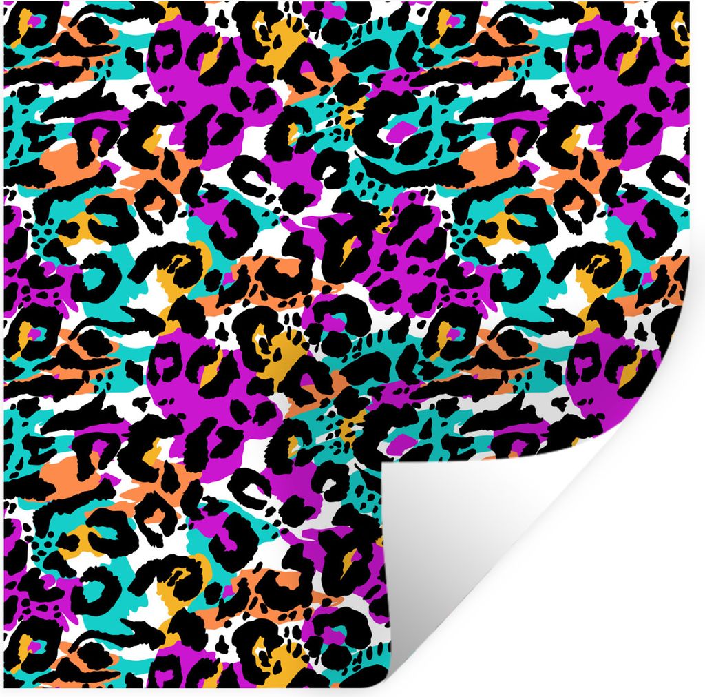 MuchoWow Wandtattoo Wandsticker Wandaufkleber Pantherdruck - Farbe - Flecken 30x30 cm Selbstklebend und Repositionierbar - Repositionierbar - Was...