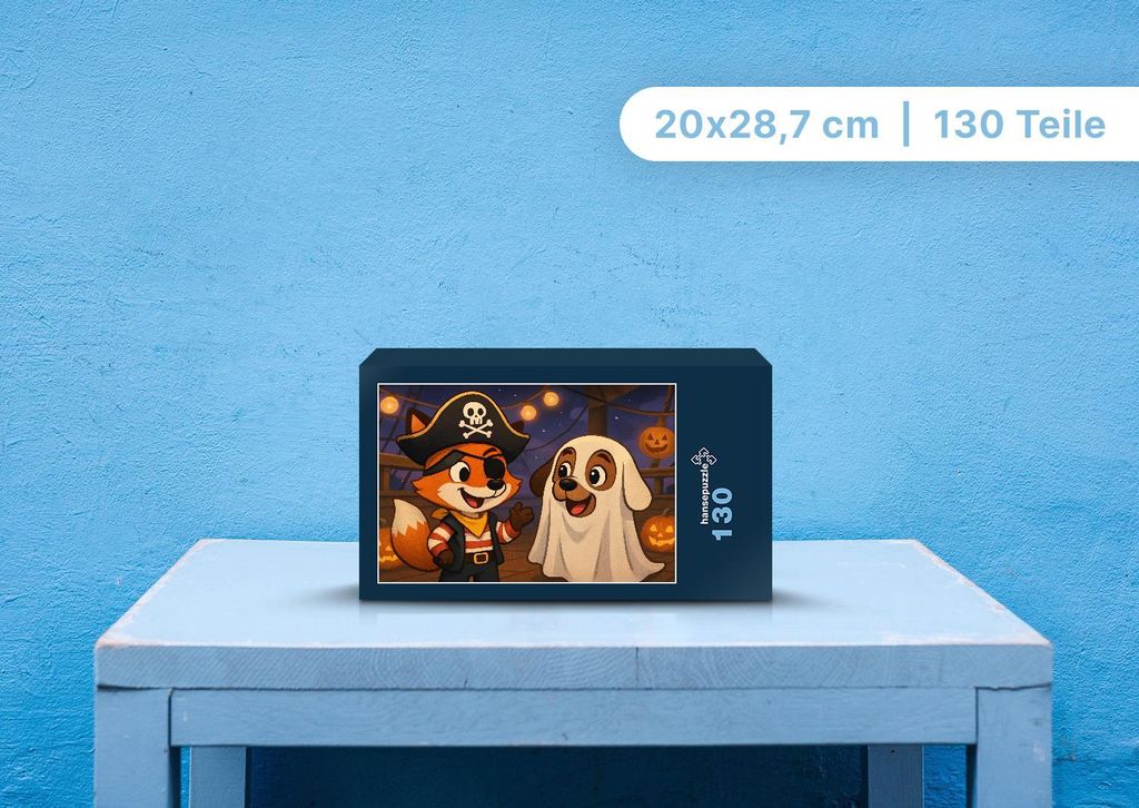 hansepuzzle 111693 - Finn und Wuff Puzzle, 130 Teile, Kinder, 28,7 x 20,0cm mit hochwertiger Aufbewahrung, Kartonbox und wiederverschließbarem Beutel