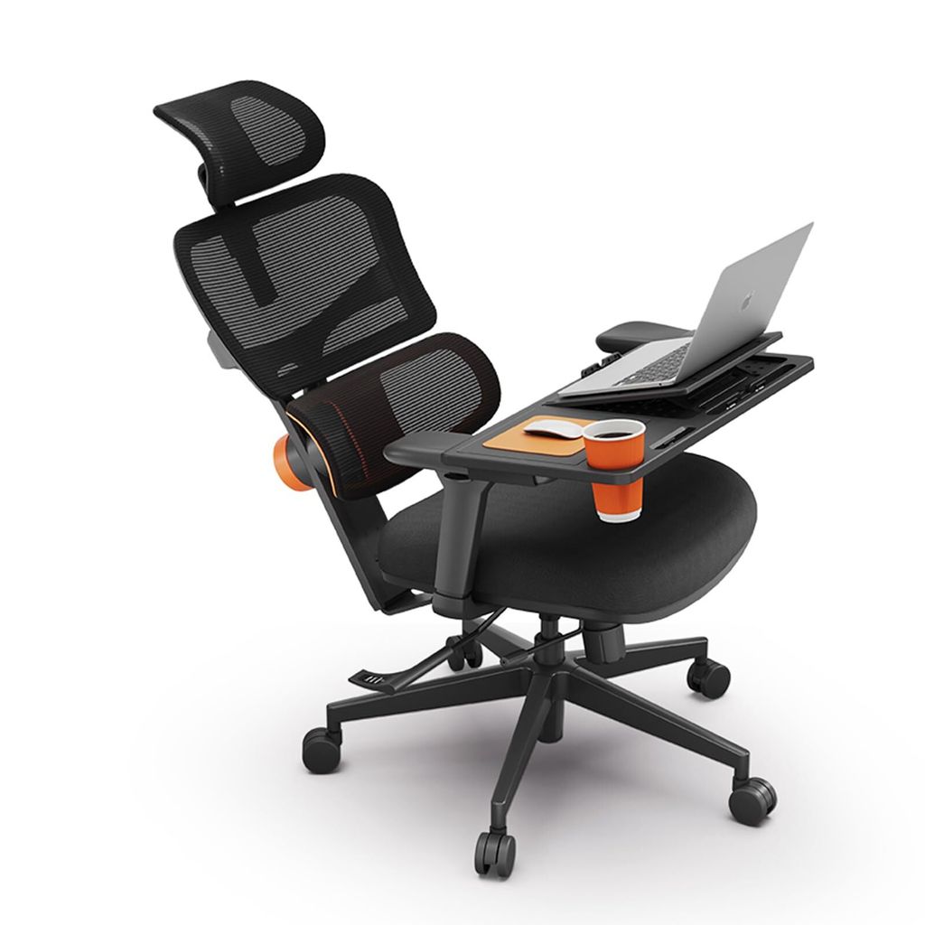 NEWTRAL NT001 Ergonomischer Bürostuhl – Schreibtischstuhl mit hoher Rückenlehne+AbnehmbareWorkstation Desktop
